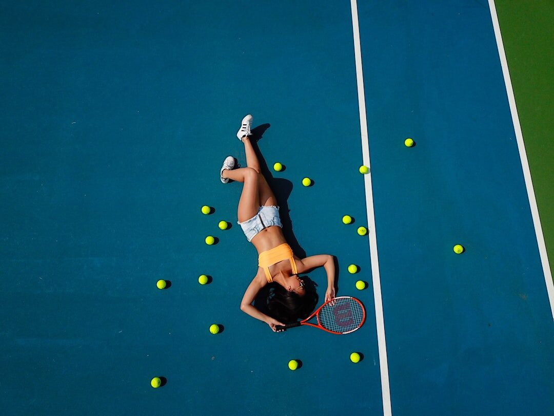 female tennis player on court