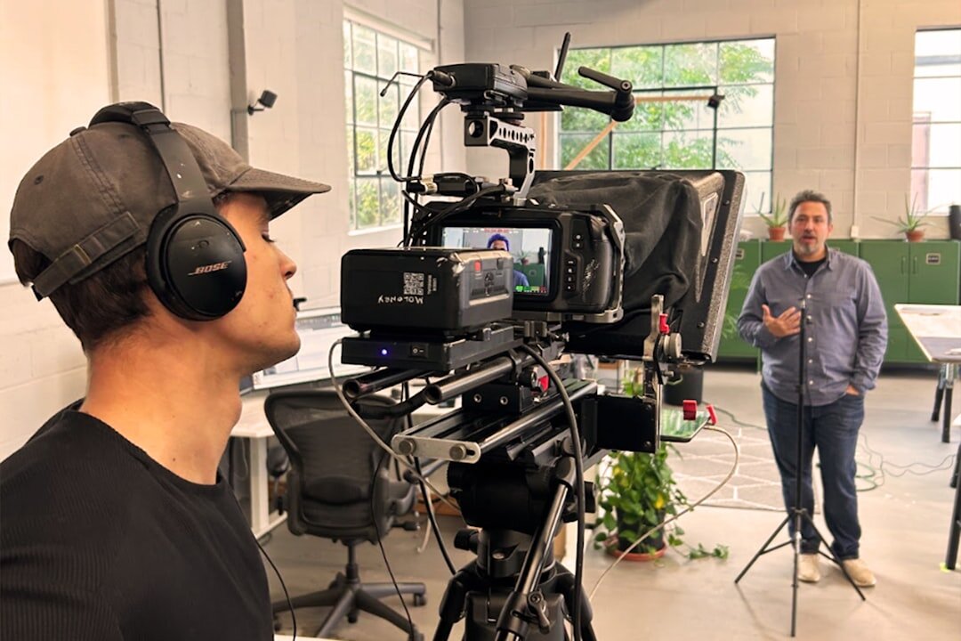 tv presenter on set