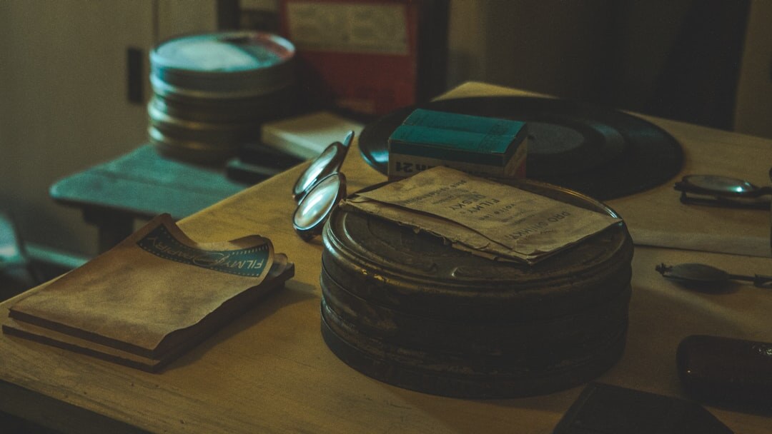 old documents on table
